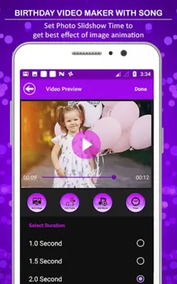 Birthday Video Maker With Birthday Music android App screenshot 0