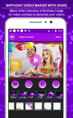 Birthday Video Maker With Birthday Music android App screenshot 2